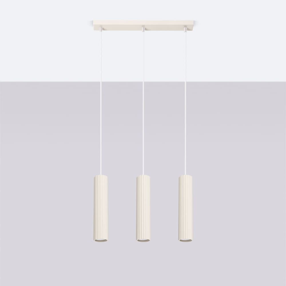 Suspension Aluminium Beige GU10 3 Karbon Line — vue 3