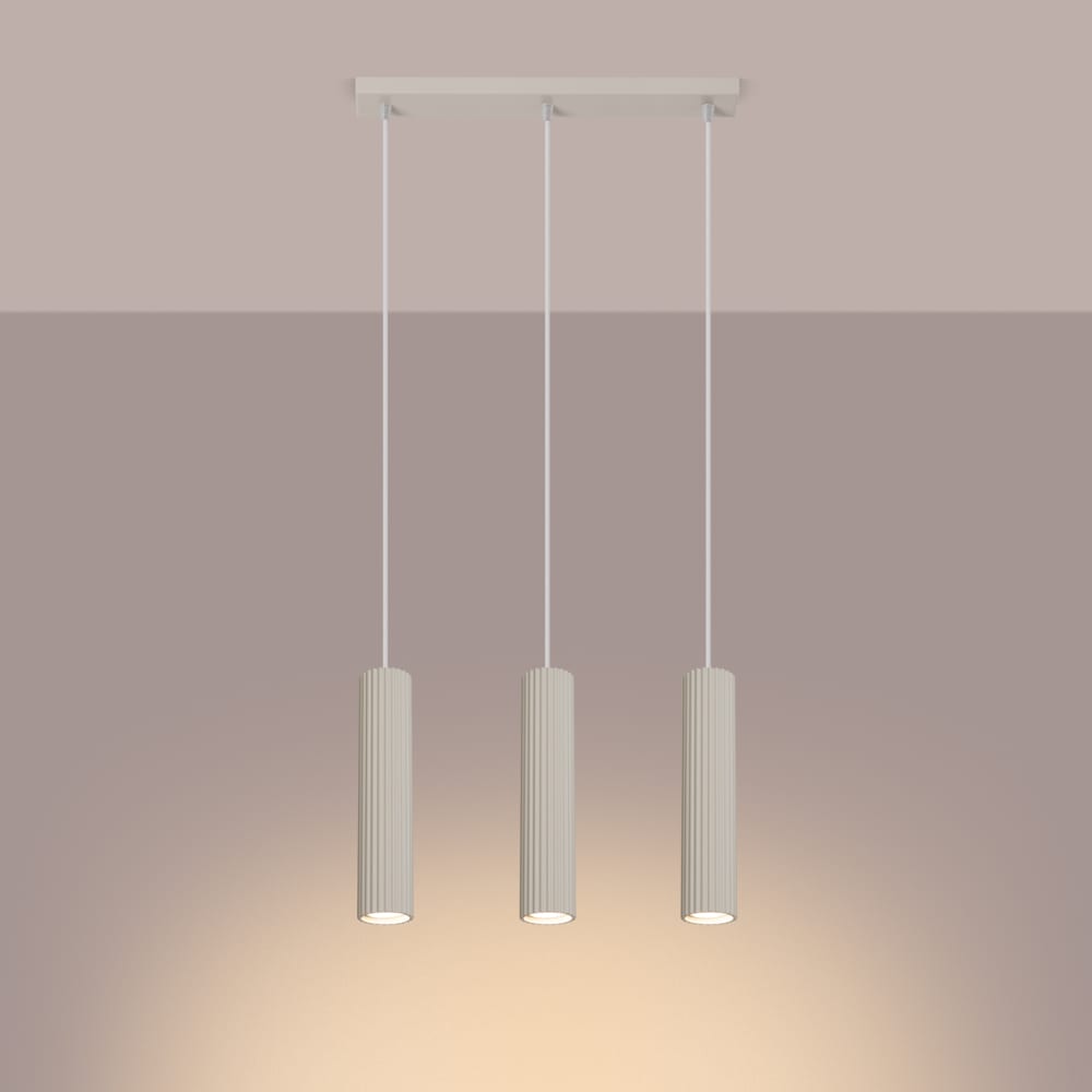 Suspension Aluminium Beige GU10 3 Karbon Line — vue 4