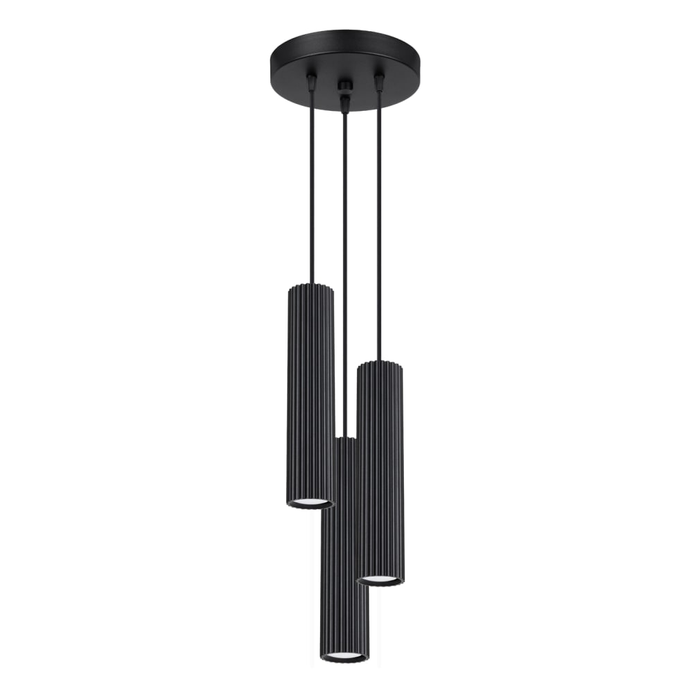 Sollux Lighting Pendelleuchte aus Aluminium in Schwarz style classic chic Schwarz Aluminium