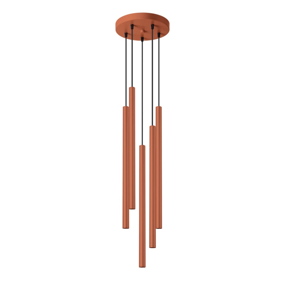 Lampe à suspension acier ocre rouge H 104 cm