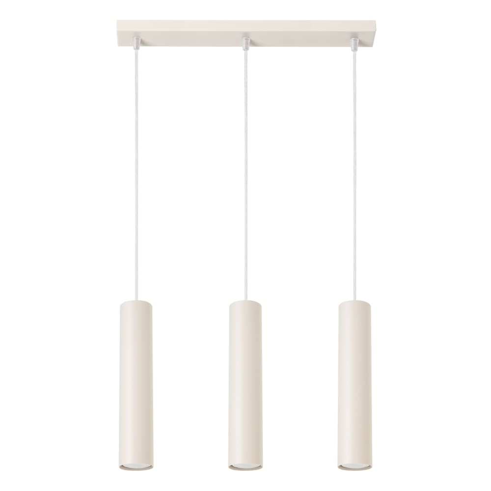 Lampe à suspension acier beige H 98 cm