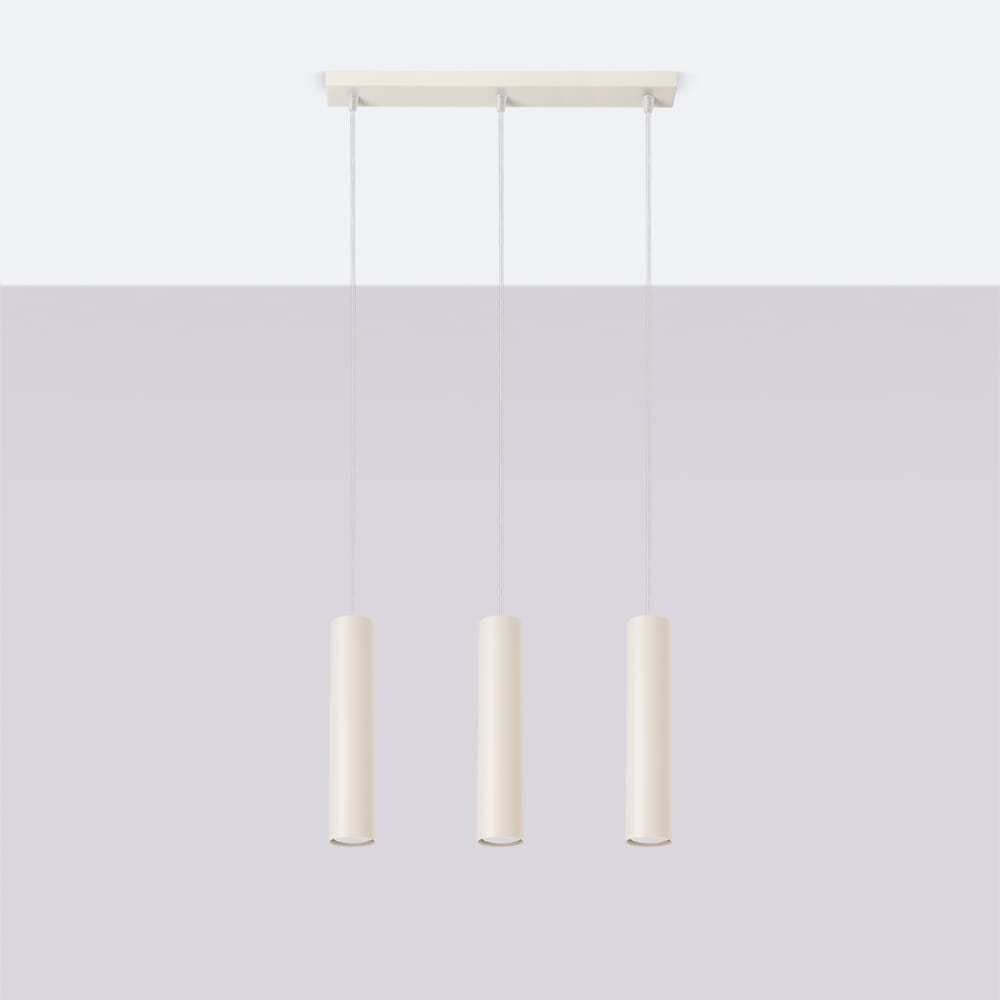 Suspension Acier Beige GU10 3 Lagos Line — vue 3