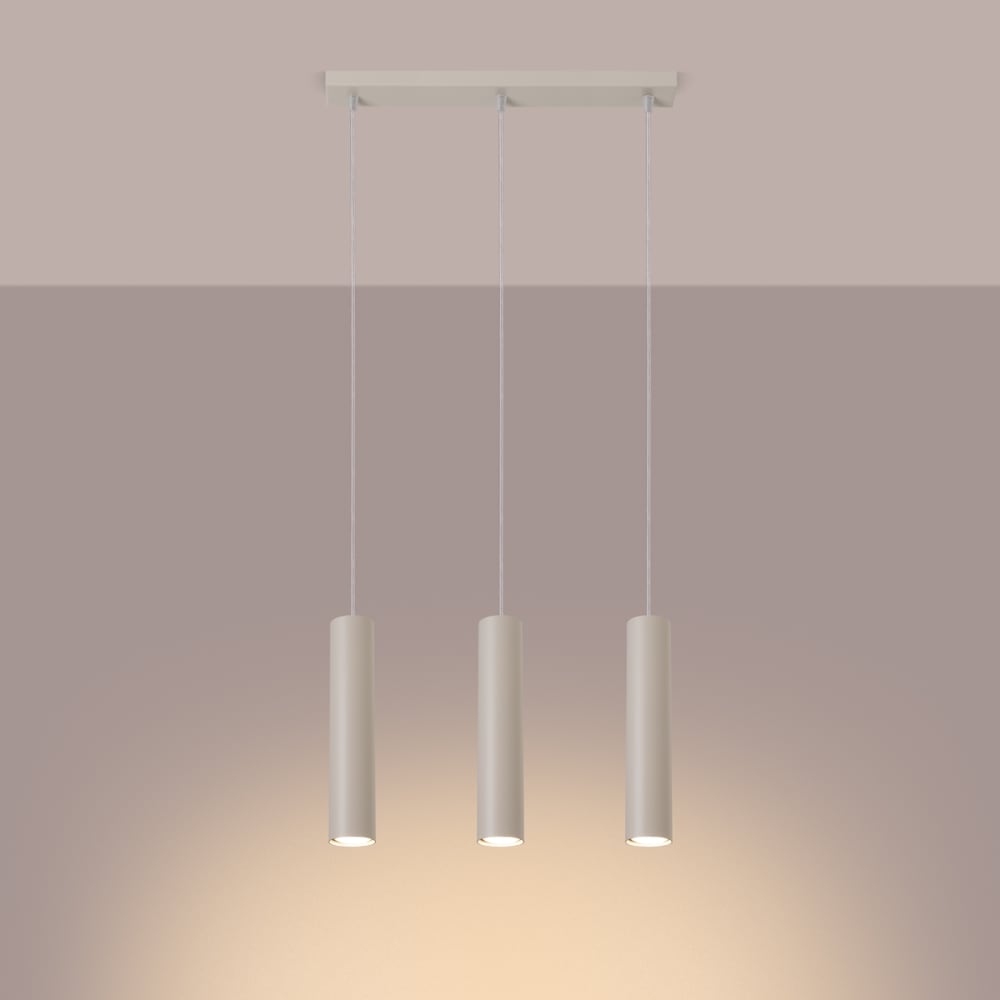 Suspension Acier Beige GU10 3 Lagos Line — vue 4
