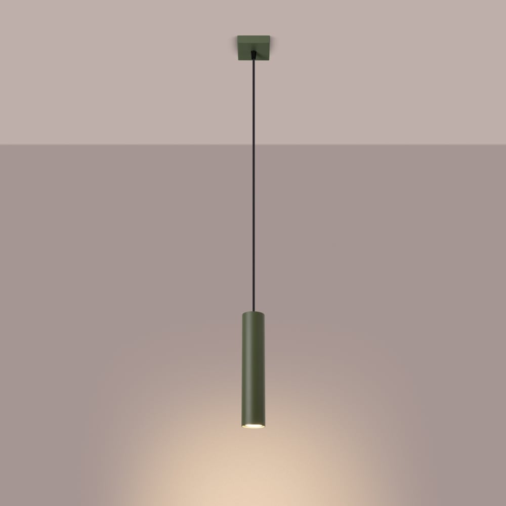 Suspension Acier Vert Olive GU10 1 Lagos — vue 4