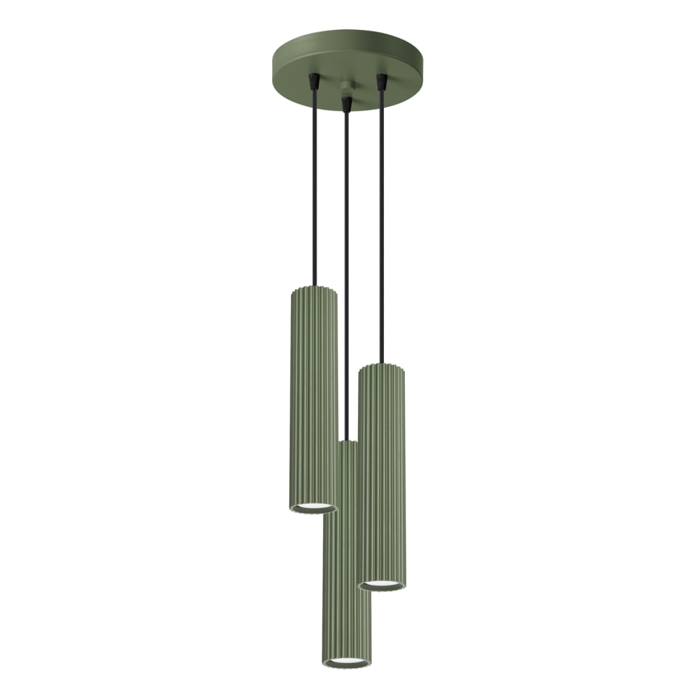 Lampe à suspension aluminium vert H 108 cm