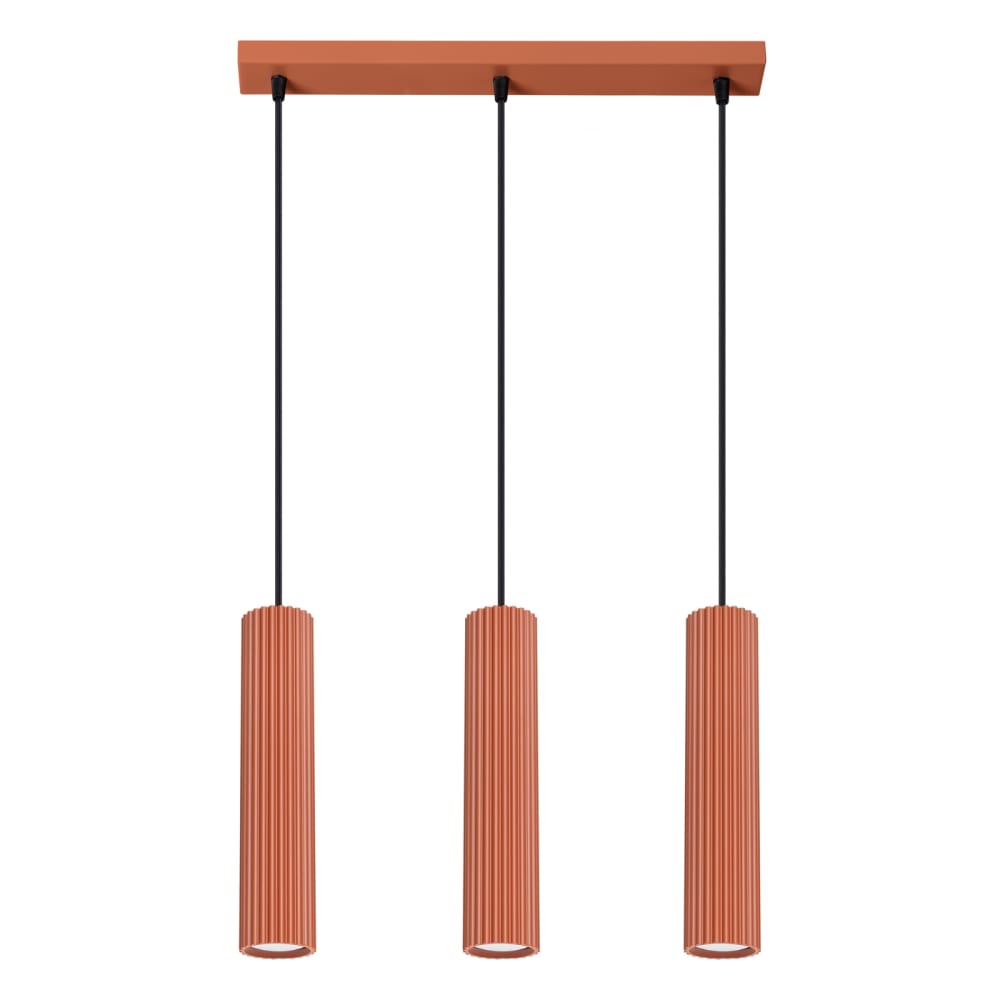Lampe à suspension aluminium ocre rouge H 98 cm