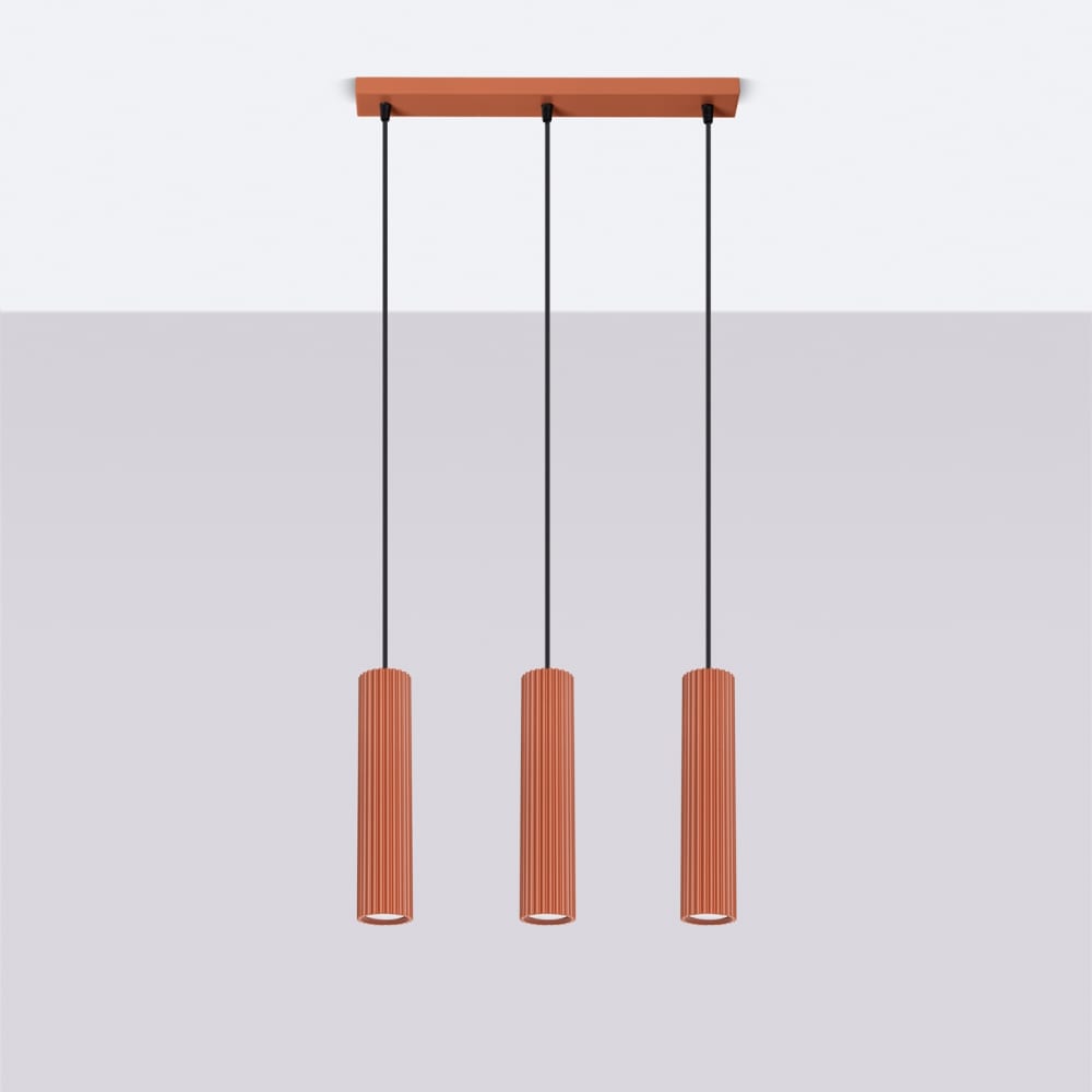 Pendelleuchte aus Aluminium in roter Ocker - Maisons Du Monde