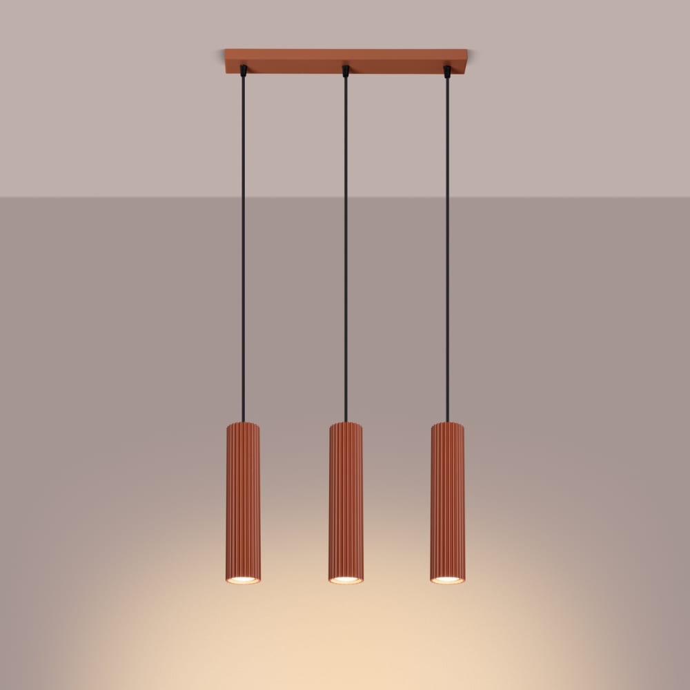 Suspension Aluminium Ocre Rouge GU10 3 Karbon Line — vue 4