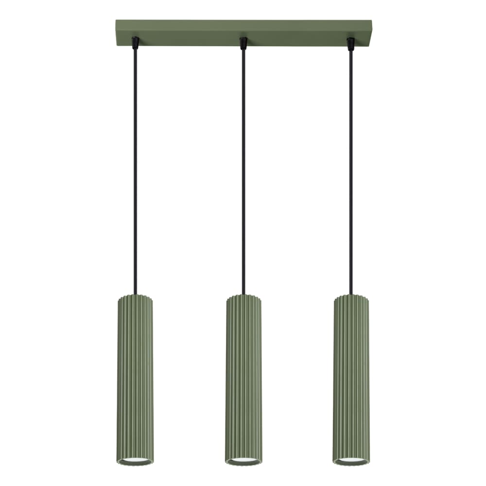 Lampe à suspension aluminium vert H 98 cm