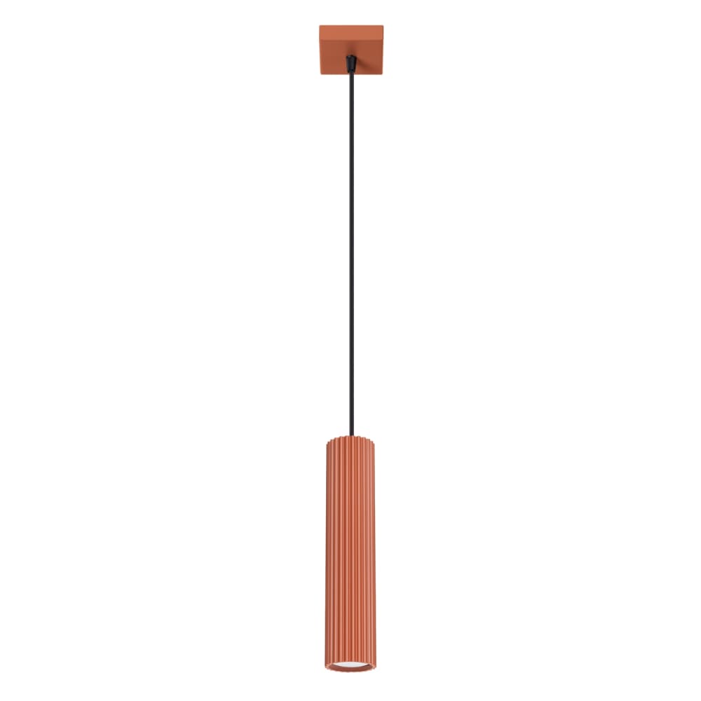 Lampe à suspension aluminium ocre rouge H 118 cm