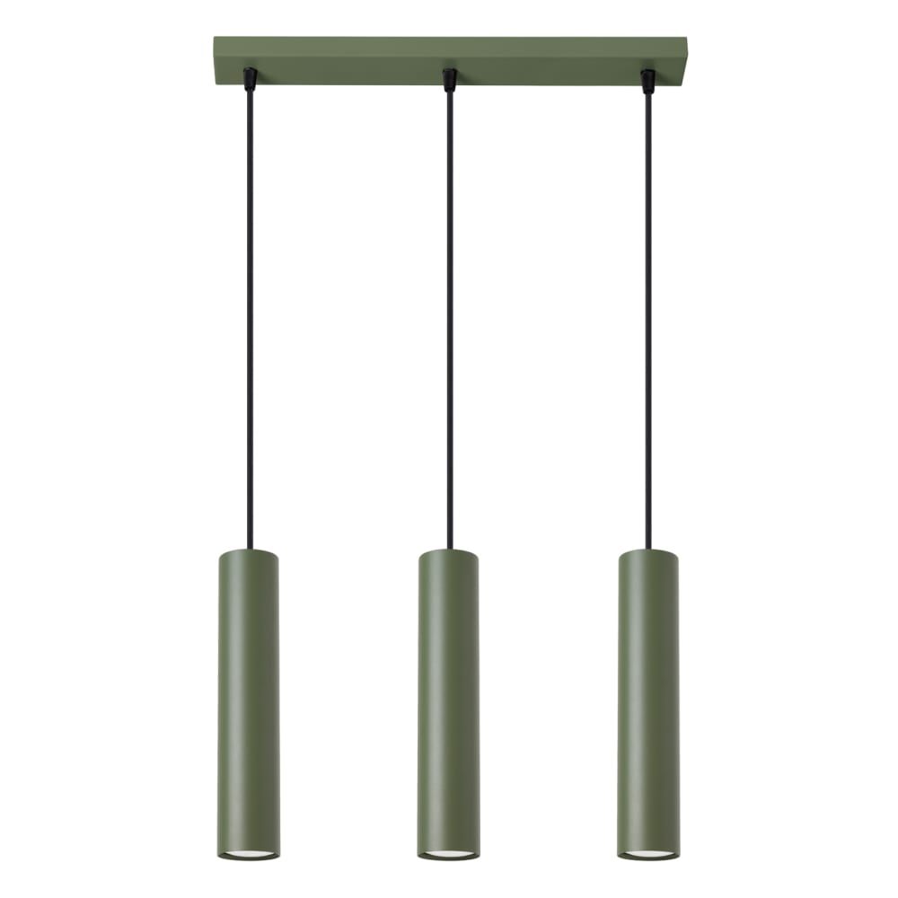 Lampe à suspension acier vert H 98 cm