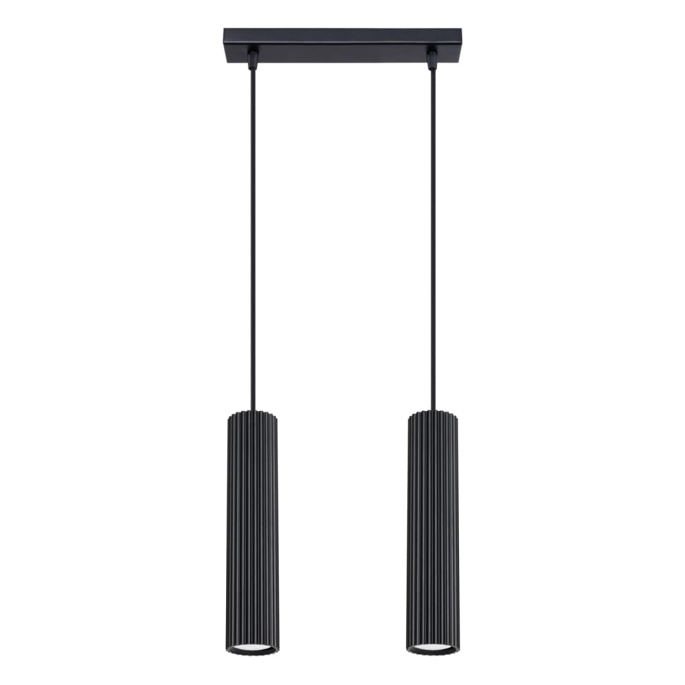 Lampe à suspension aluminium noir H 90 cm