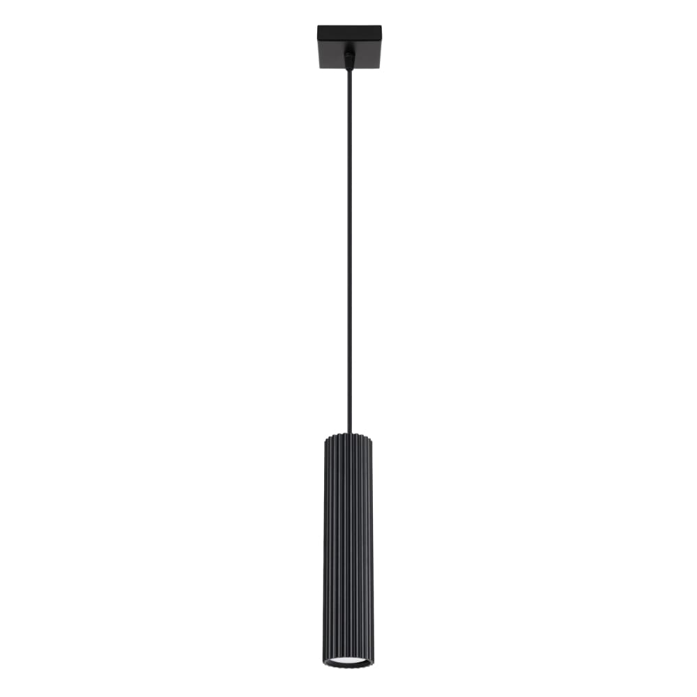 Lampe à suspension aluminium noir H 118 cm