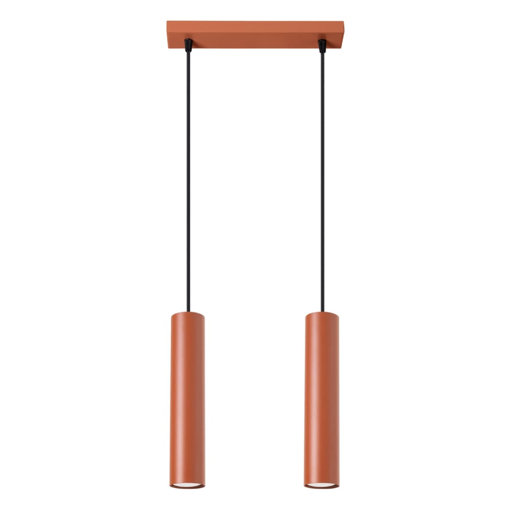 Lampe à suspension acier ocre rouge H 105 cm