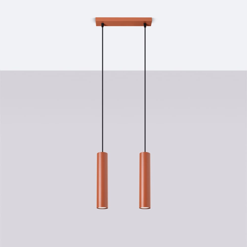 Suspension Acier Ocre Rouge GU10 2 Lagos — vue 3