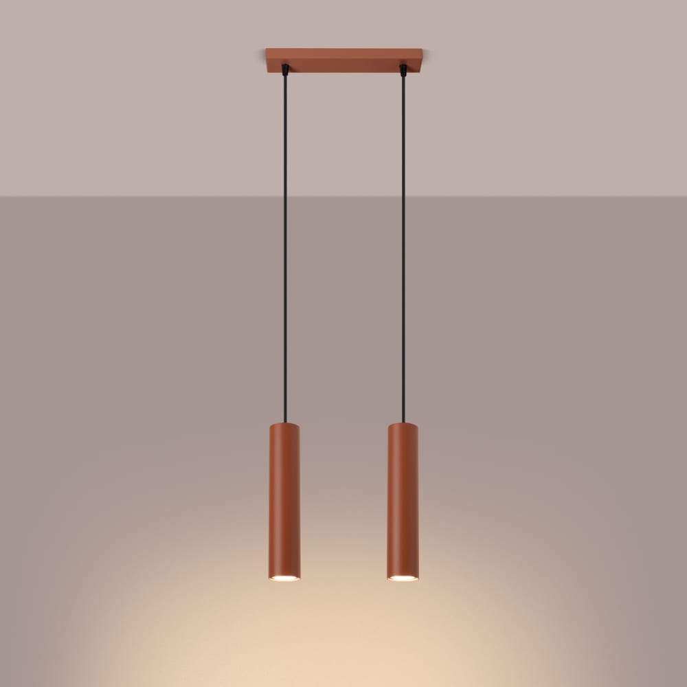 Suspension Acier Ocre Rouge GU10 2 Lagos — vue 4