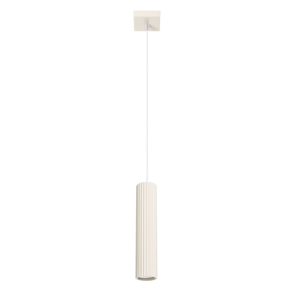Lampe à suspension aluminium beige H 118 cm