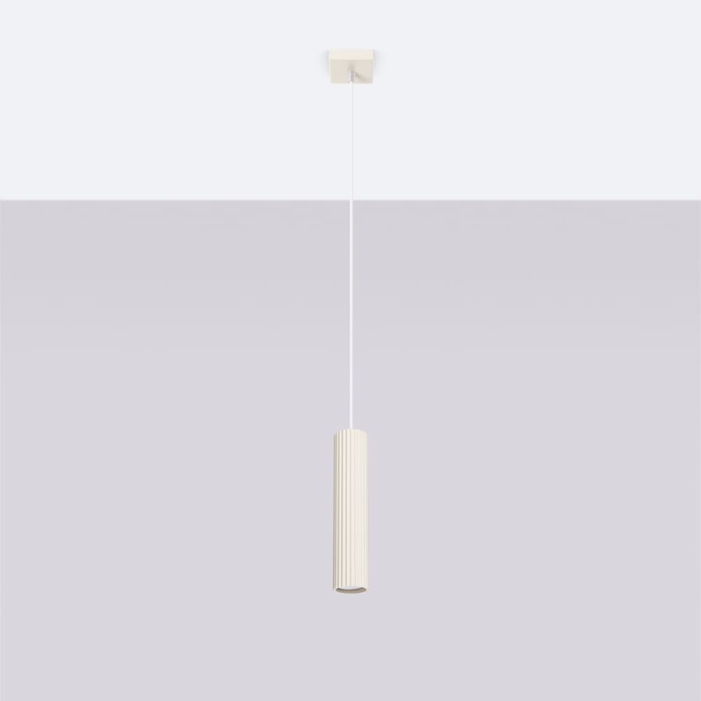 Suspension Aluminium Beige GU10 1 Karbon — vue 3
