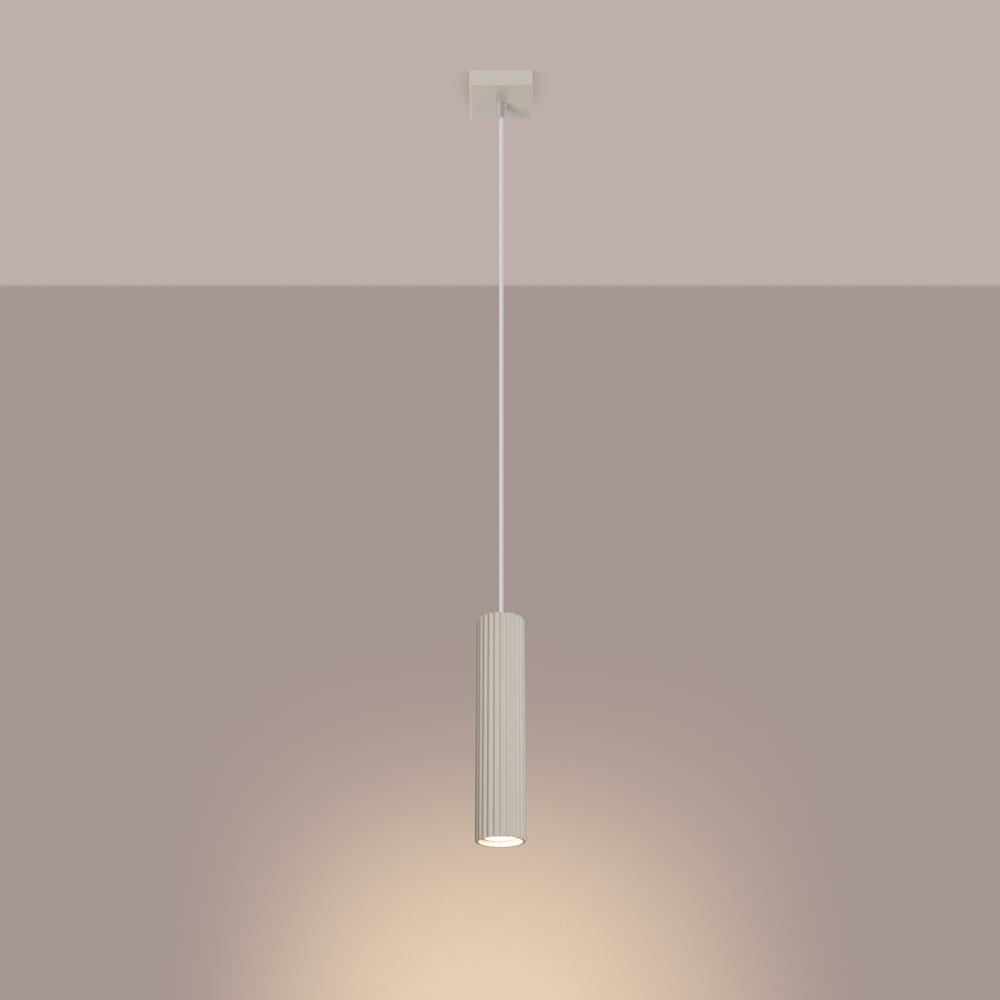 Suspension Aluminium Beige GU10 1 Karbon — vue 4
