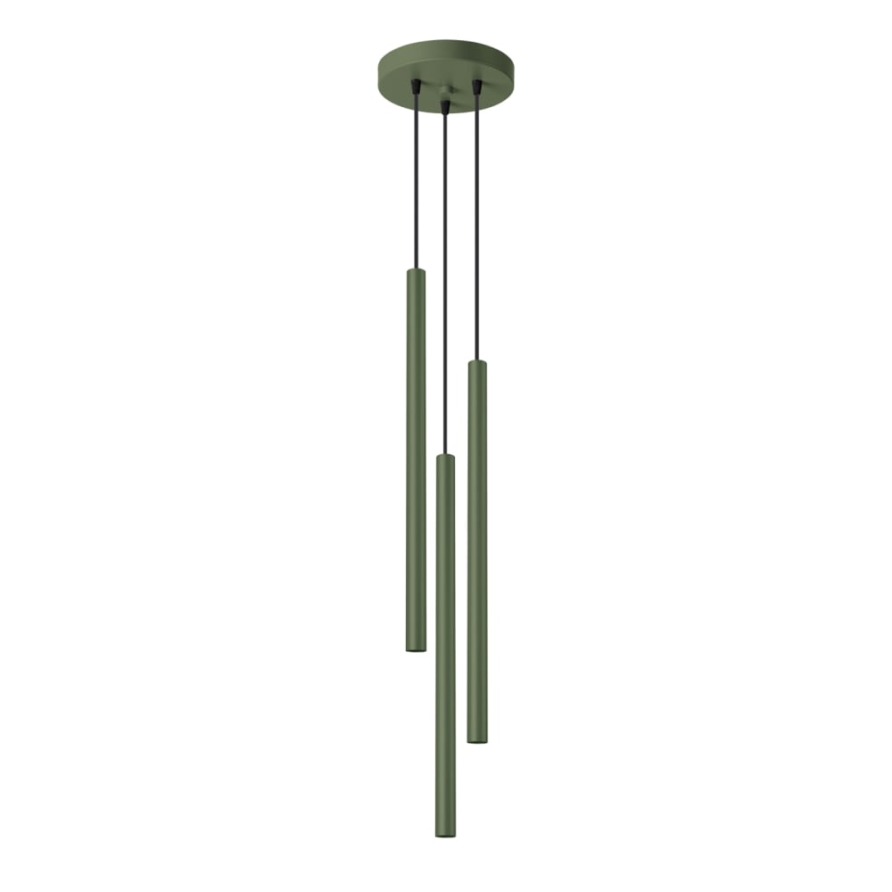 Lampe à suspension acier vert H 94 cm
