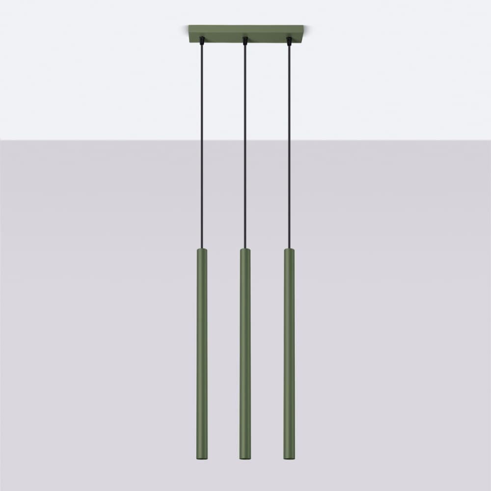 Suspension Acier Vert Olive G9 3 Pastelo Line — vue 3