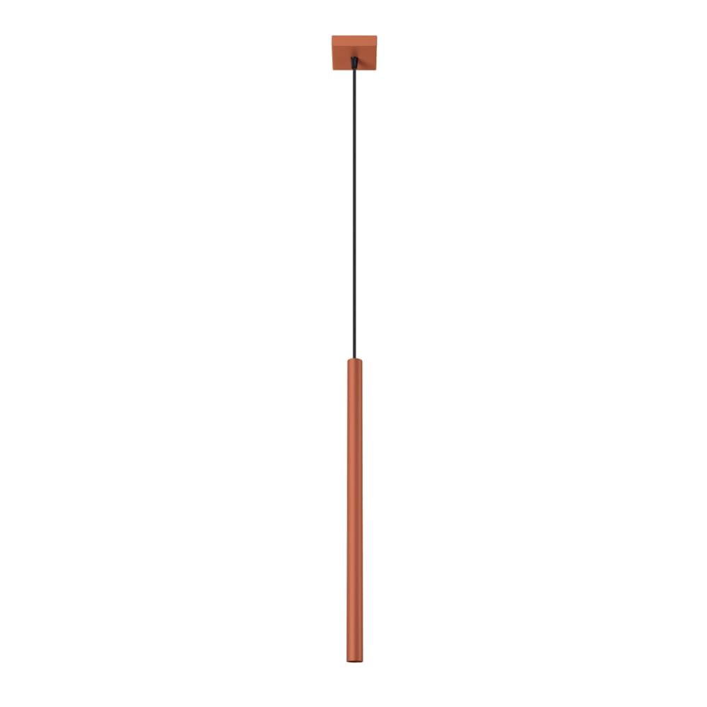 Lampe à suspension acier ocre rouge H 114 cm