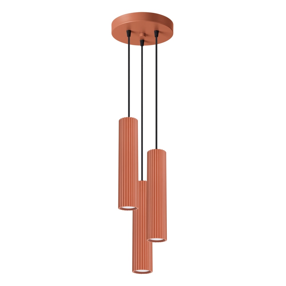 Lampe à suspension aluminium ocre rouge H 108 cm