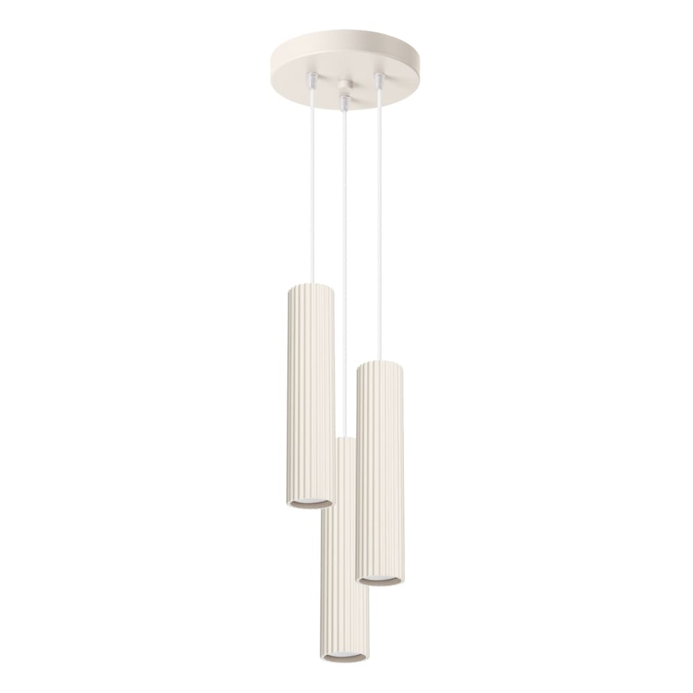 Lampe à suspension aluminium beige H 108 cm