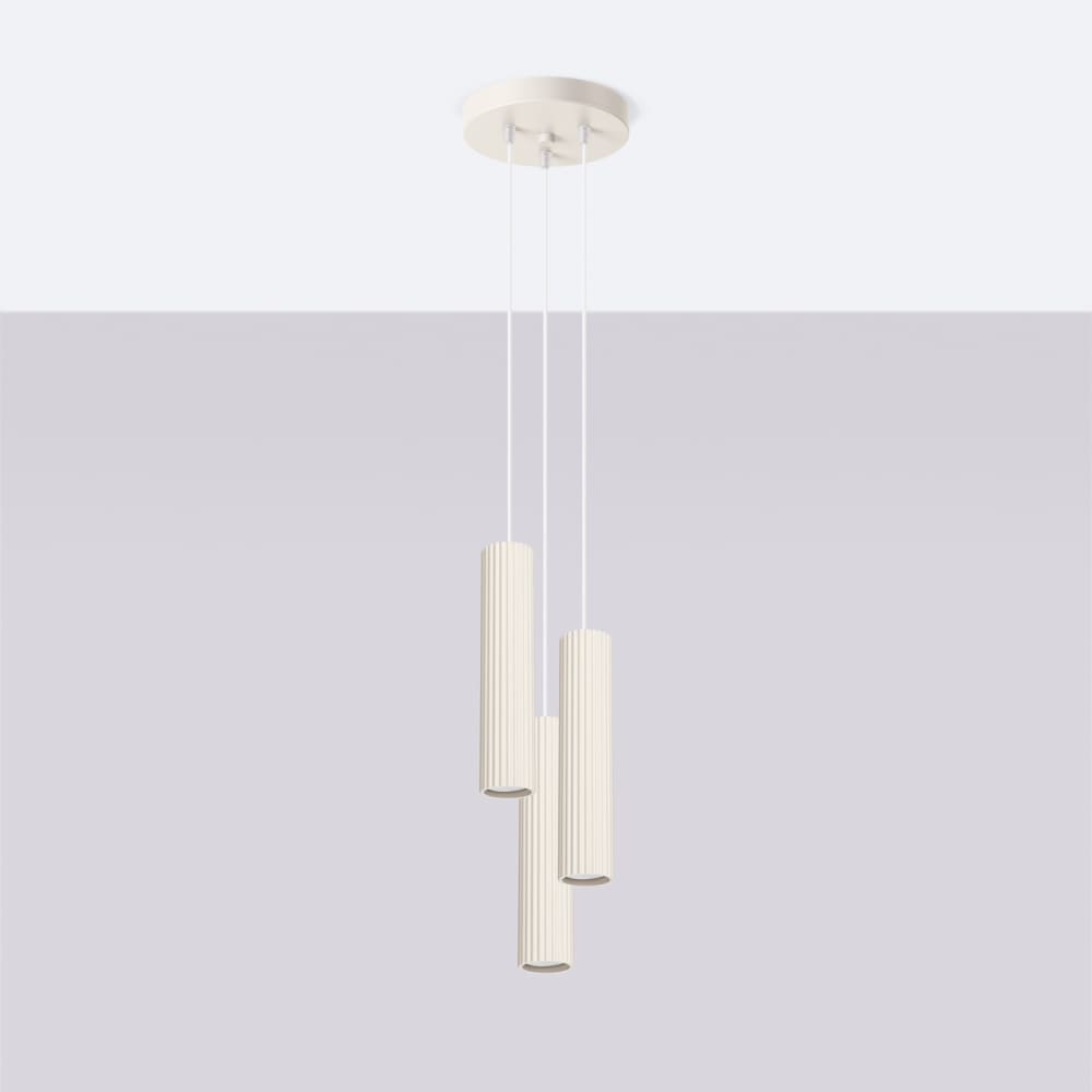 Suspension Aluminium Beige GU10 3 Karbon — vue 3