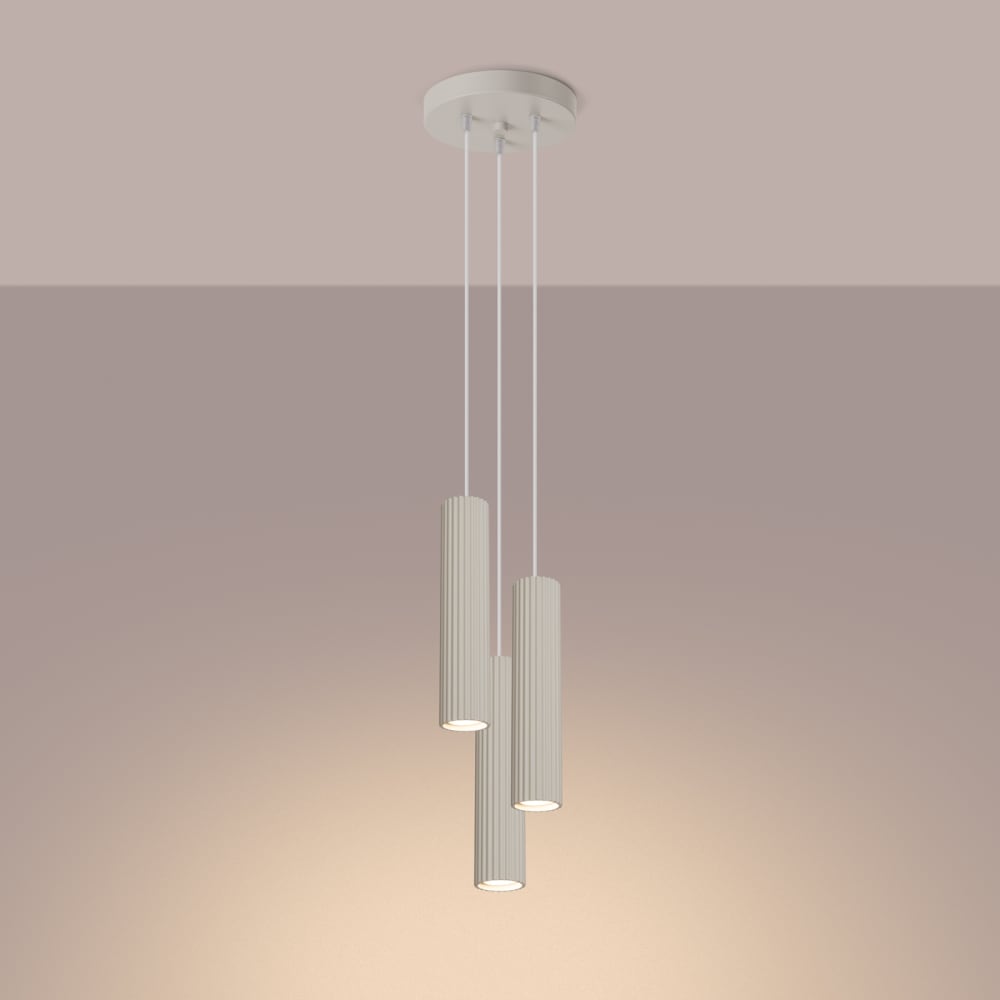 Suspension Aluminium Beige GU10 3 Karbon — vue 4
