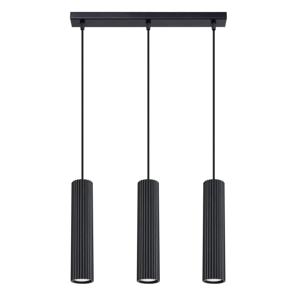 Lampe à suspension aluminium noir H 98 cm