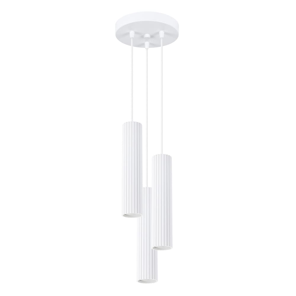 Lampe à suspension aluminium blanc H 108 cm