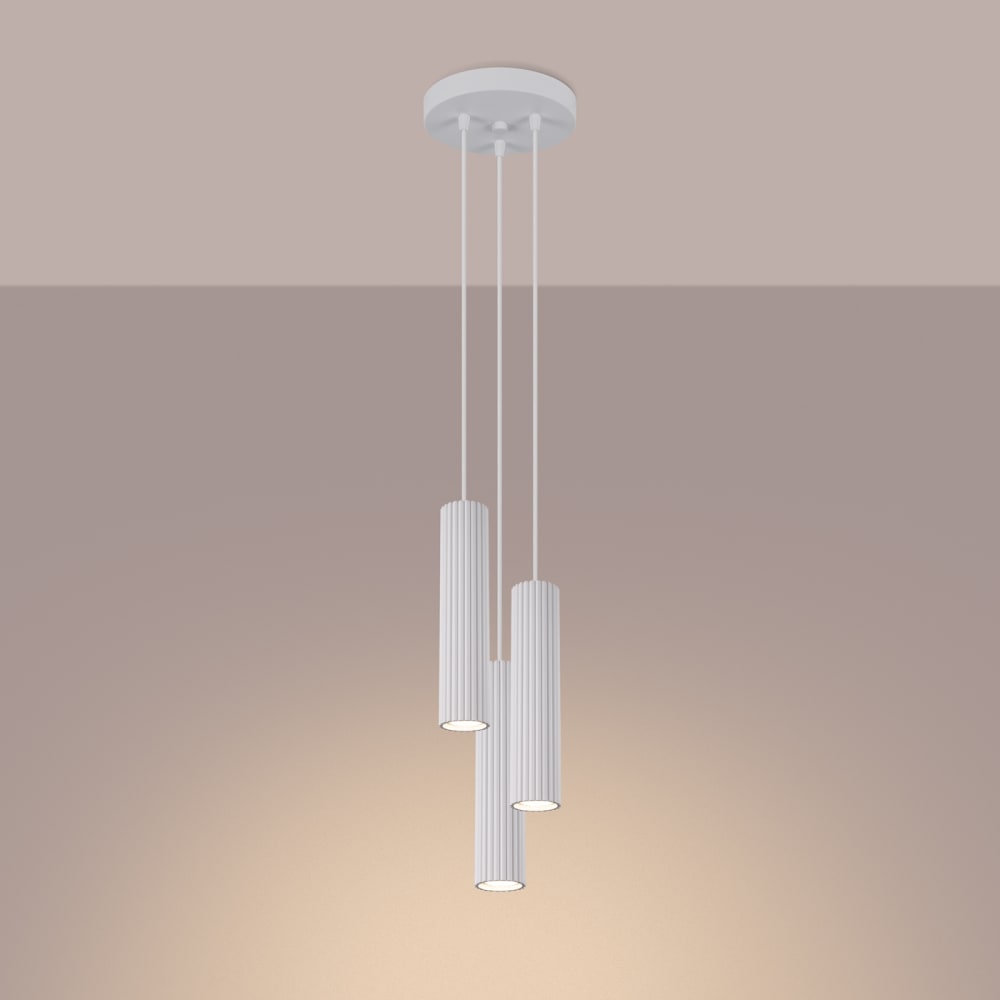Suspension Aluminium Blanc GU10 3 Karbon — vue 4