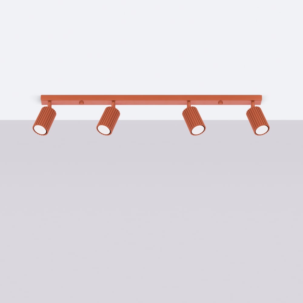 Plafonnier Aluminium Ocre Rouge GU10 4 Karbon Line — vue 3