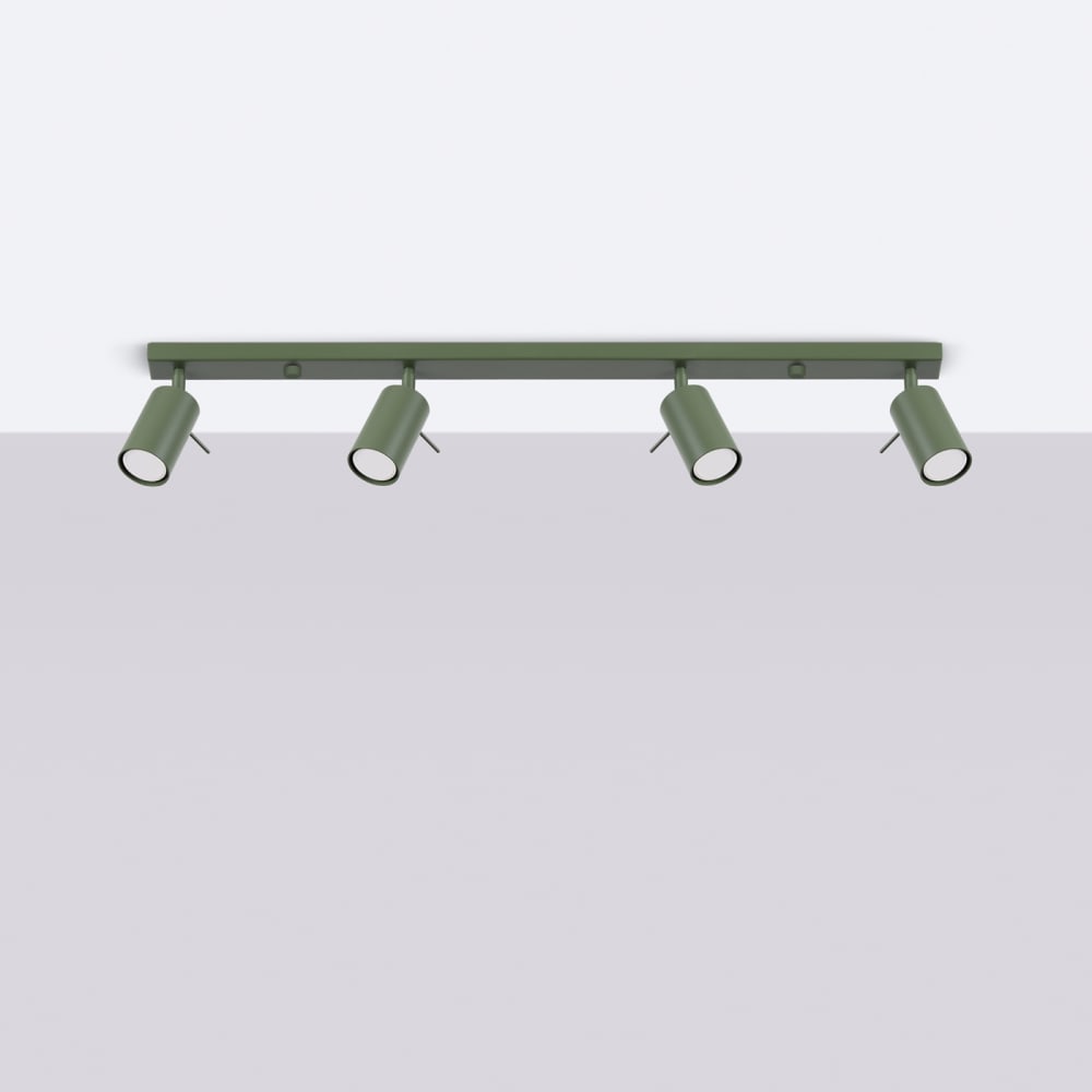 Plafonnier Acier Vert Olive GU10 4 Ring — vue 3