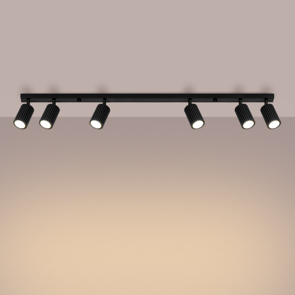 Plafonnier Aluminium Noir GU10 6 Karbon — vue 4