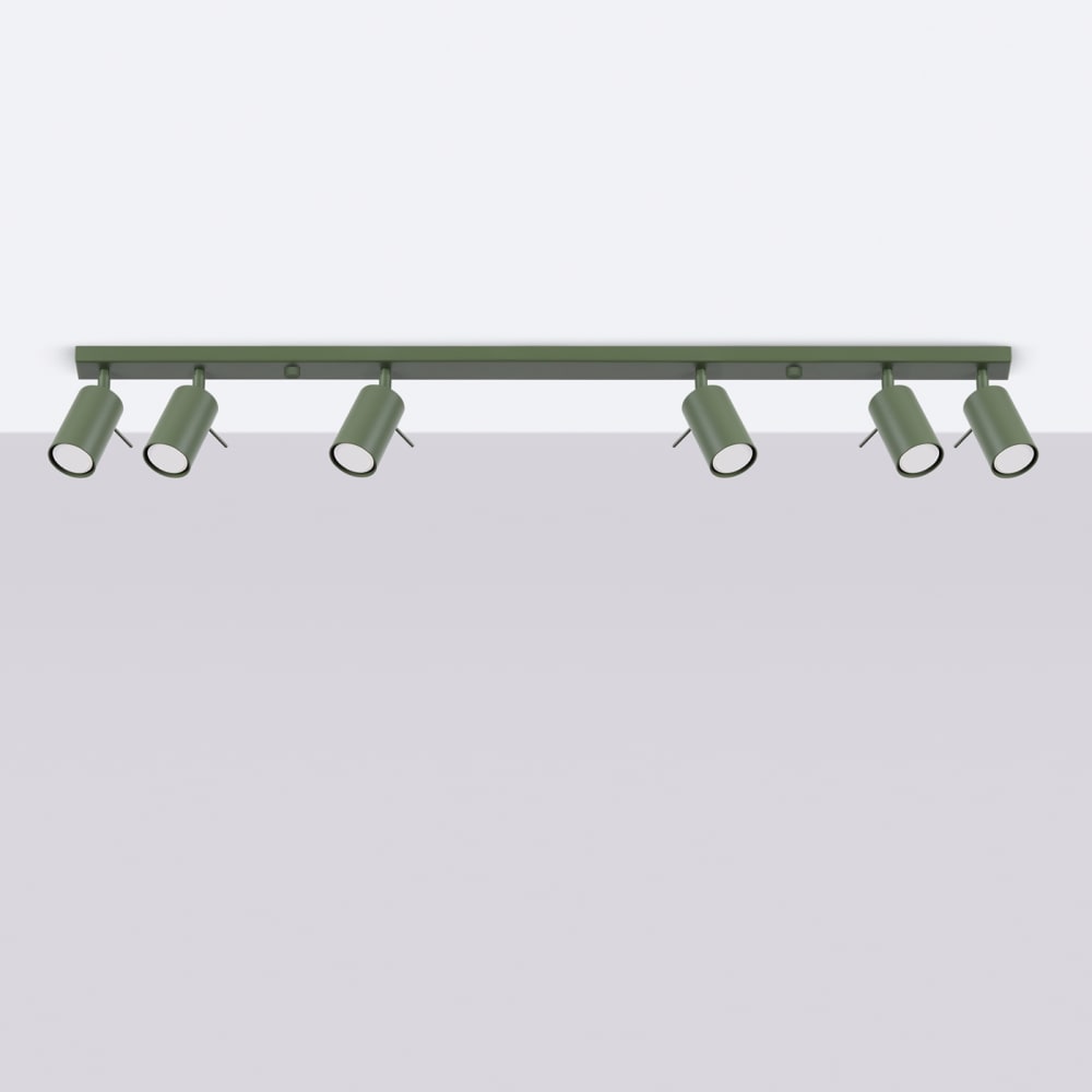 Plafonnier Acier Vert Olive GU10 6 Ring — vue 3