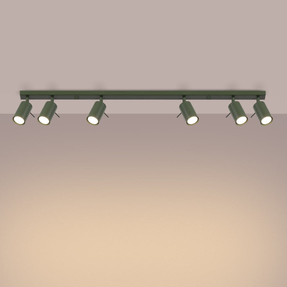Plafonnier Acier Vert Olive GU10 6 Ring — vue 4