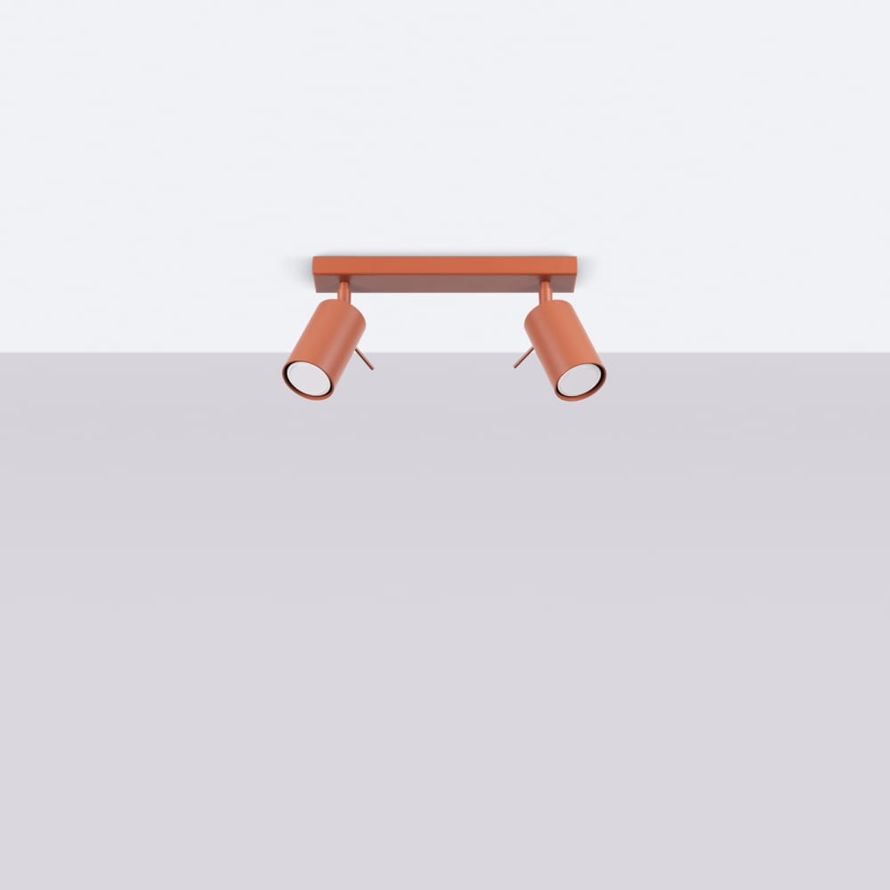 Plafonnier Acier Ocre Rouge GU10 2 Ring — vue 3
