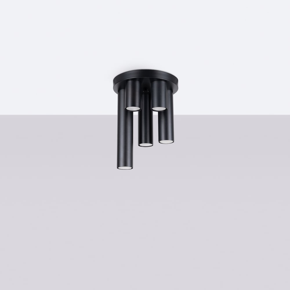 Plafonnier Acier Noir GU10 5 Lagos — vue 3