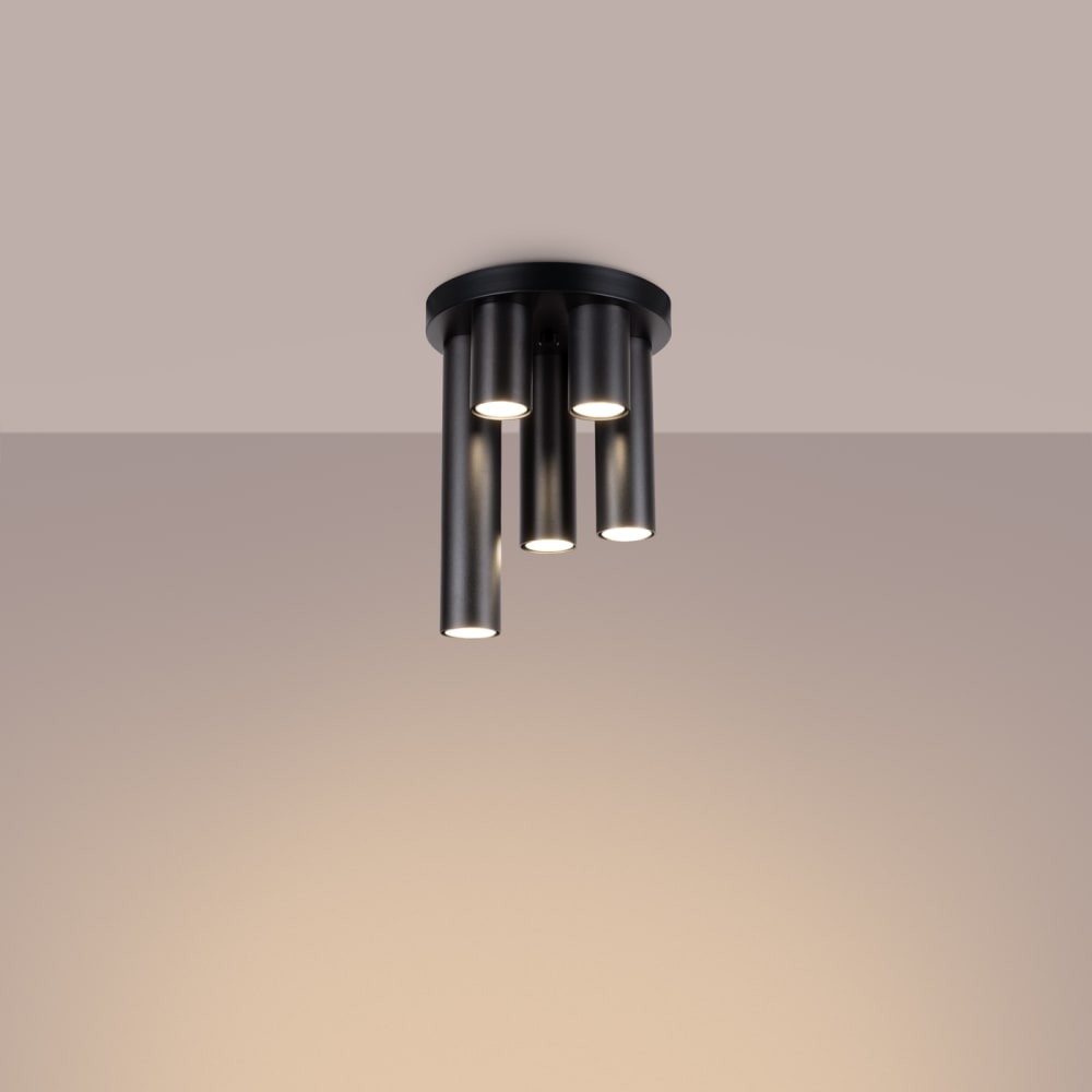 Plafonnier Acier Noir GU10 5 Lagos — vue 4