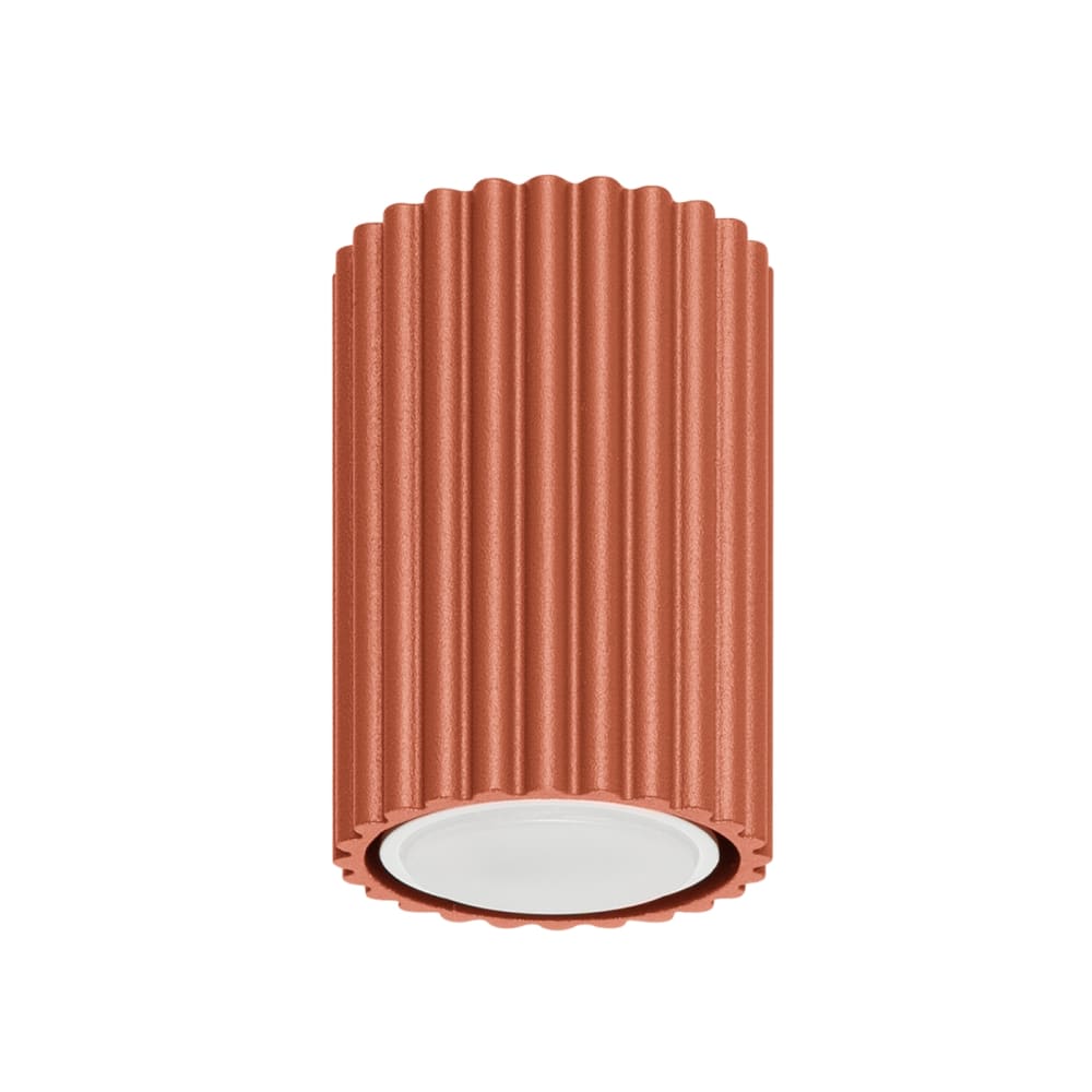 Plafonnier aluminium ocre rouge H 10 cm
