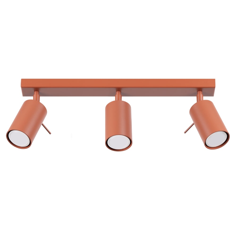 Plafonnier acier ocre rouge H 17 cm