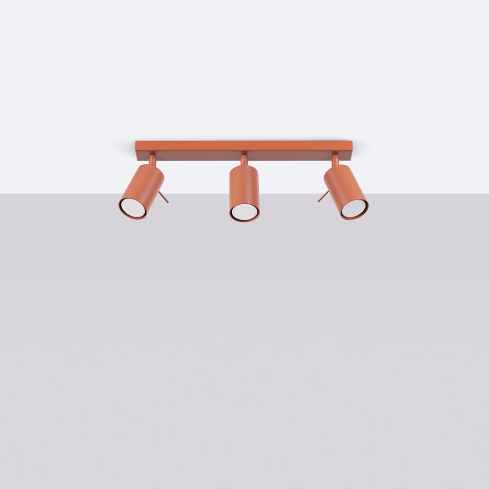 Plafonnier Acier Ocre Rouge GU10 3 Ring Line — vue 3