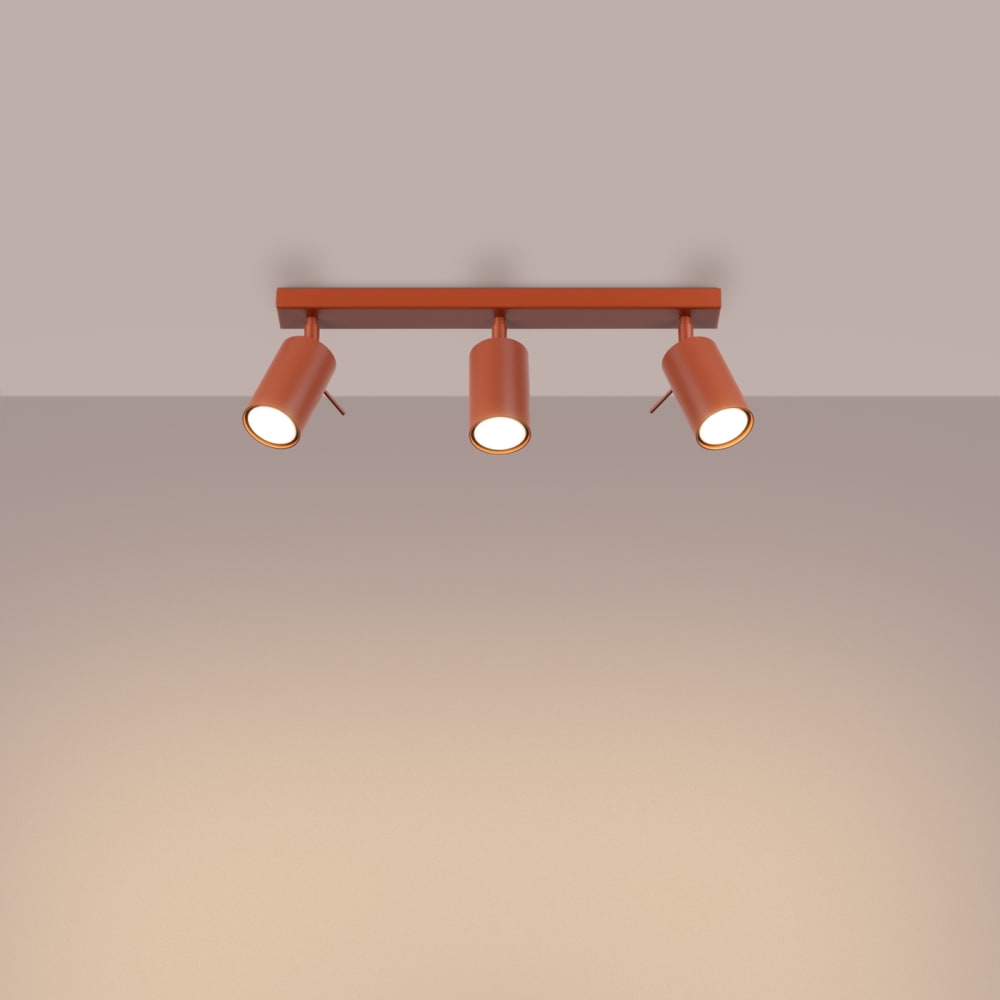 Plafonnier Acier Ocre Rouge GU10 3 Ring Line — vue 4
