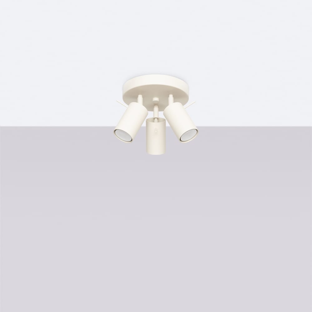 Plafonnier Acier Beige GU10 3 Ring — vue 3