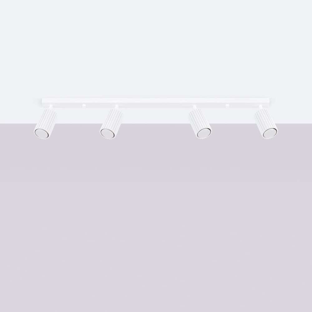 Plafonnier Aluminium Blanc GU10 4 Karbon Line — vue 3