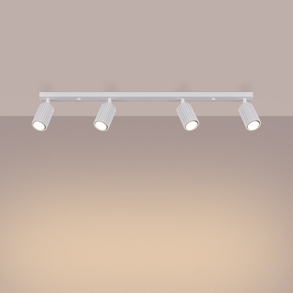 Plafonnier Aluminium Blanc GU10 4 Karbon Line — vue 4