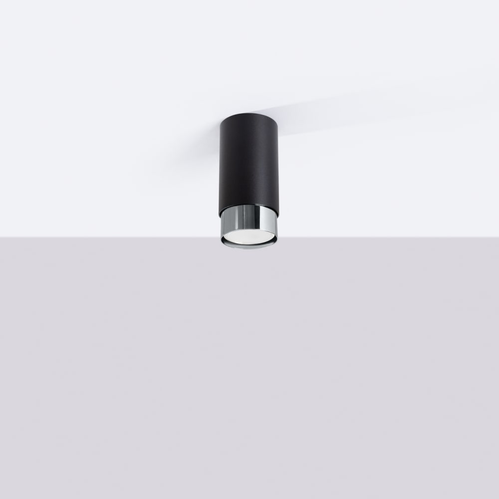 Plafonnier Acier Noir/Chromé GU10 1 Nero 12.5 — vue 3