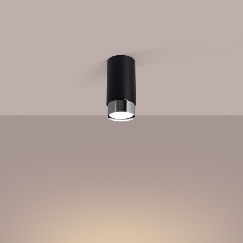 Plafonnier Acier Noir/Chromé GU10 1 Nero 12.5 — vue 4